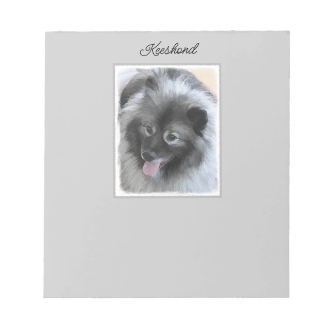 Bloco De Notas Pintura de Keeshond Bailey - Arte de Cachorro Orig (Frente)