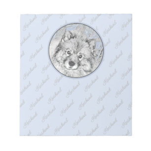 Bloco De Notas Pintura de Keeshond Beth - Arte de Cachorro Origin
