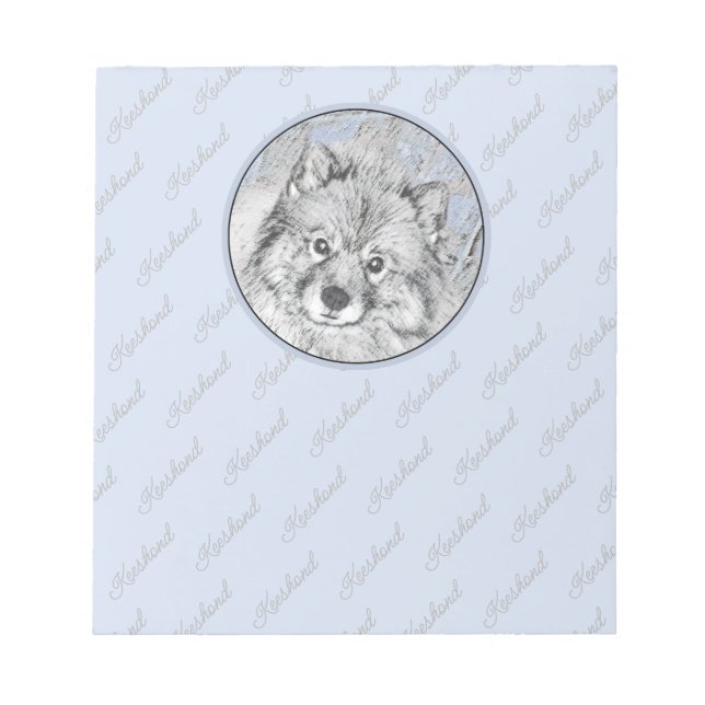 Bloco De Notas Pintura de Keeshond Beth - Arte de Cachorro Origin (Frente)