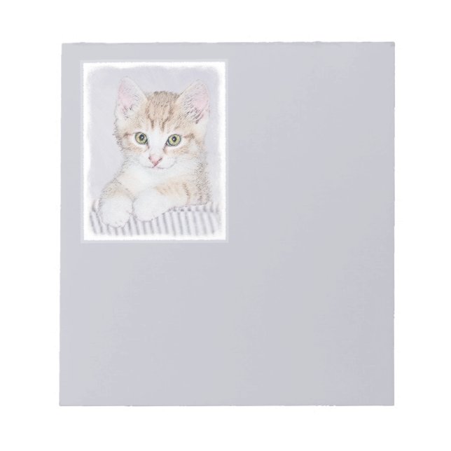 Bloco De Notas Pintura de Kitten Orange Tabby - Arte Original par (Frente)