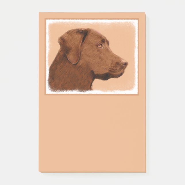 Bloco De Notas Pintura de Labrador Retriever (Chocolate) - Arte C (Frente)