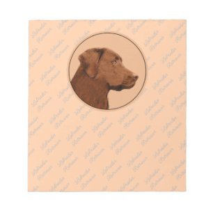 Bloco De Notas Pintura de Labrador Retriever (Chocolate) - Arte C