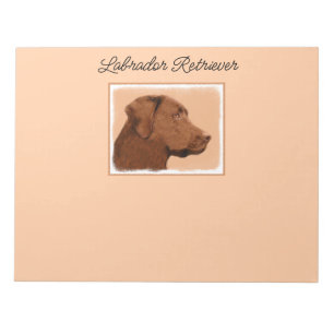 Bloco De Notas Pintura de Labrador Retriever (Chocolate) - Arte C