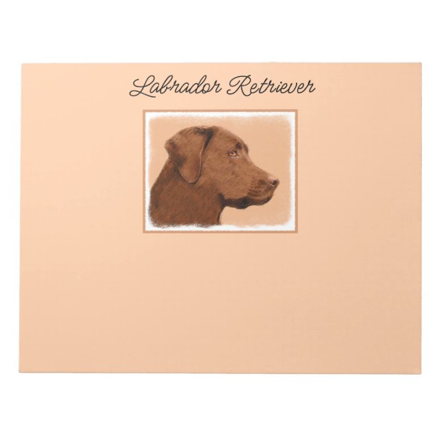 Bloco De Notas Pintura de Labrador Retriever (Chocolate) - Arte C (Frente)