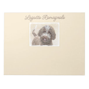 Bloco De Notas Pintura de Lagotto Romagnolo - Arte de Cachorro Or