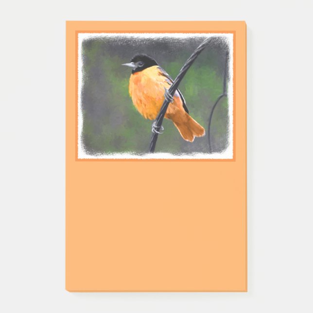 Bloco De Notas Pintura de Oriole - Arte Original para Pássaros (Frente)