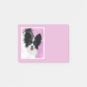 Bloco De Notas Pintura de Papillon (Branco e Preto) - Arte Canina