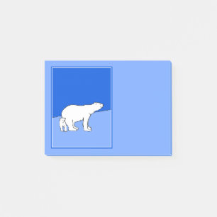 Bloco De Notas Pintura de Polar Bear Mãe e Cubo - Arte da Vida S