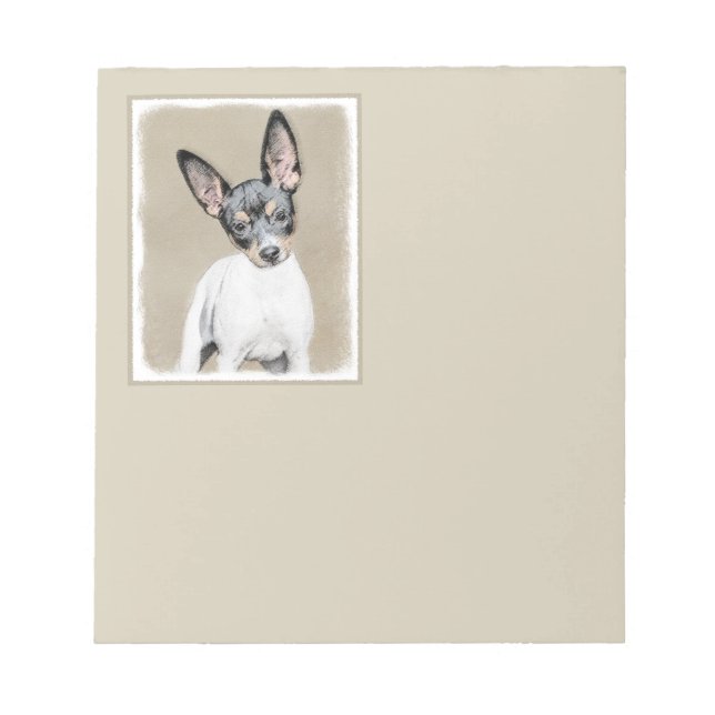 Bloco De Notas Pintura de Rat Terrier - Arte de Cachorro Original (Frente)