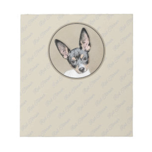 Bloco De Notas Pintura de Rat Terrier - Arte de Cachorro Original