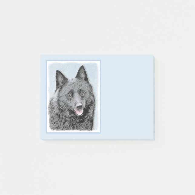 Bloco De Notas Pintura de Schipperke - Arte de Cachorro Original (Frente)