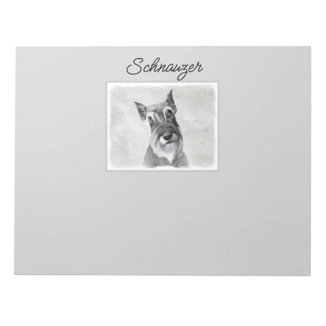 Bloco De Notas Pintura de Schnauzer (Giant) - Notepad de Arte Can (Frente)