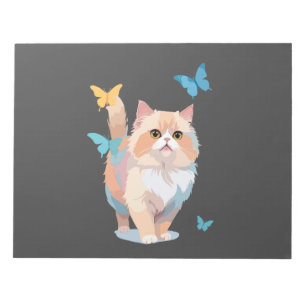 Bloco De Notas Pintura de Vetor de Gato Brincadeira Adorável