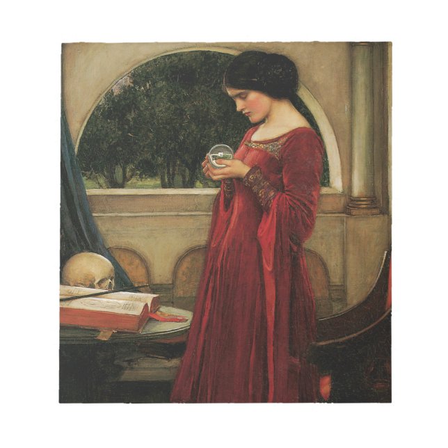 Bloco De Notas Pintura de Waterhouse da Mulher Cristal Ball (Frente)
