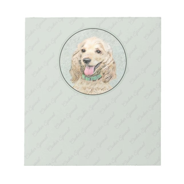 Bloco De Notas Pintura do Cocker Spaniel Buff - Arte Original par (Frente)