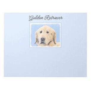Bloco De Notas Pintura do ouro Retriever - Arte Cachorra Original