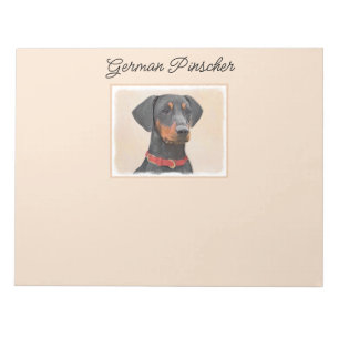 Bloco De Notas Pintura do Pinscher Alemão Arte Animal Original