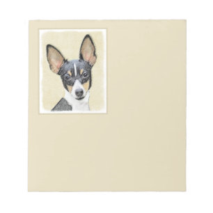 Bloco De Notas Pintura do Toy Fox Terrier - Arte Original de Cach