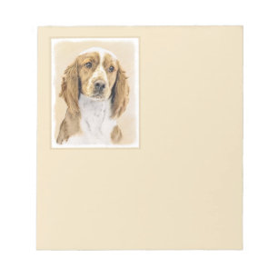 Bloco De Notas Pintura do Welsh Springer Spaniel - Arte Original 