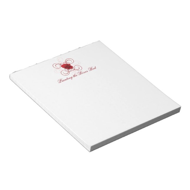 Bloco De Notas Pintura dos Rosas vermelho 4 (Inclinado)