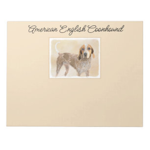 Bloco De Notas Pintura em Coonhound Inglês Americano - Arte Canin