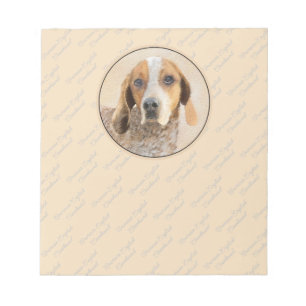 Bloco De Notas Pintura em Coonhound Inglês Americano - Arte Canin