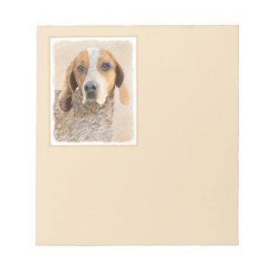 Bloco De Notas Pintura em Coonhound Inglês Americano - Arte Origi