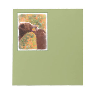 Bloco De Notas Pintura em Cubo e Mãe de Urso Grizzly - Arte da V