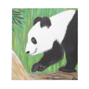 Bloco De Notas Pintura em Panda Feliz