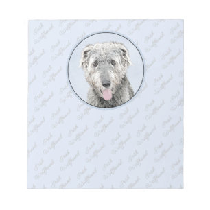 Bloco De Notas Pintura em Wolfhound Irlandês - Arte em Cachorro O