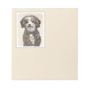 Bloco De Notas Pintura Espanhola de Cão-de-Água - Arte Cão Ori