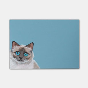 Bloco De Notas Pintura Eyed azul do retrato do gato de Ragdoll
