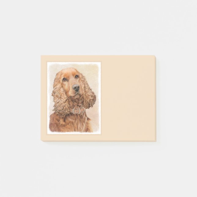 Bloco De Notas Pintura Inglesa em Cocker Spaniel - Arte Original  (Frente)