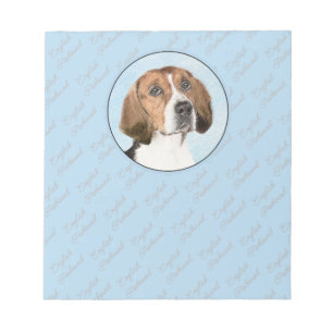 Bloco De Notas Pintura Inglesa em Foxhound - Arte Cachorro Origin