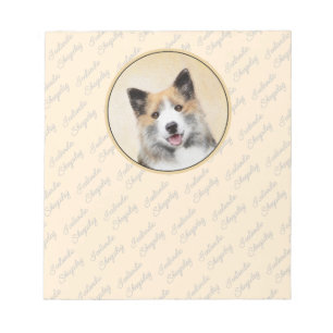 Bloco De Notas Pintura Islandesa Do Cão - Arte Original Do Cão