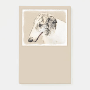 Bloco De Notas Pintura Original de Cachorro Borzoi (Silver Brindl
