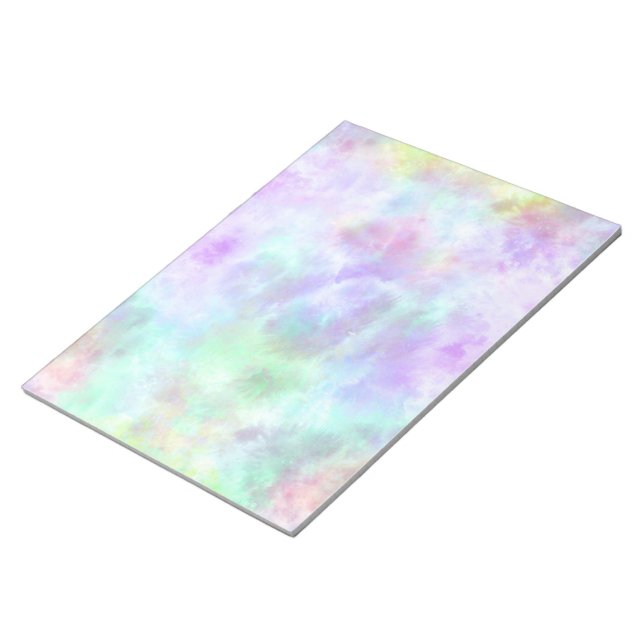 Bloco De Notas Pintura por Aquarela do Pastel Rainbow Tie-Dye (Inclinado)