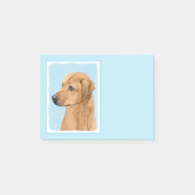 Bloco De Notas Pintura Ridgeback da Rodésia - Arte Cachorra Origi (Frente)