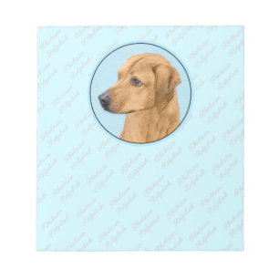 Bloco De Notas Pintura Ridgeback da Rodésia - Arte Cachorra Origi