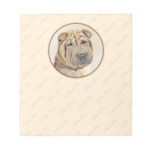 Bloco De Notas Pintura Shar Pei - Arte Cachorra Original