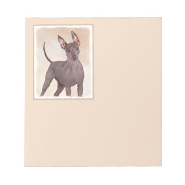 Bloco De Notas Pintura Xoloitzcuintli - Arte Cachorra Original (Frente)