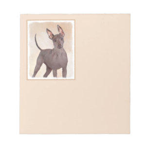 Bloco De Notas Pintura Xoloitzcuintli - Arte Cão Original Cute