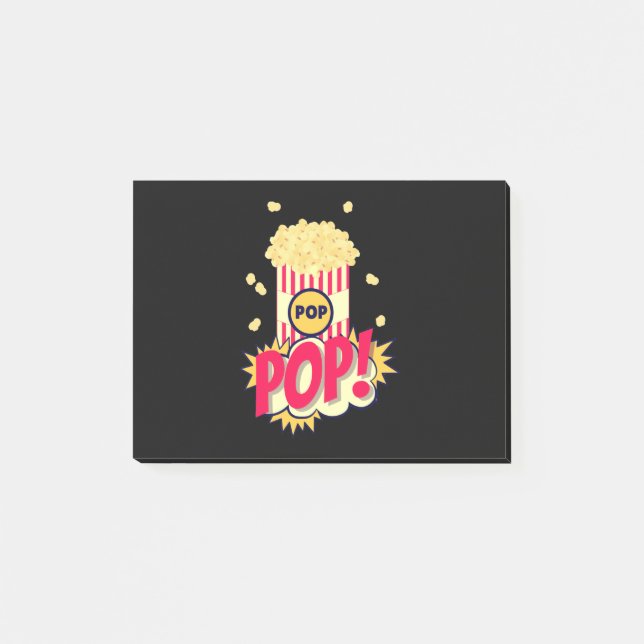 Bloco De Notas Pipoca Vintage Retro Engraçado (Frente)