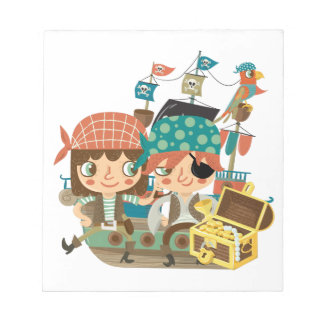 Bloco De Notas Piratas com tesouro