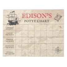 Pirate Map Potty Chart Nome e Tarefas Personalizad
