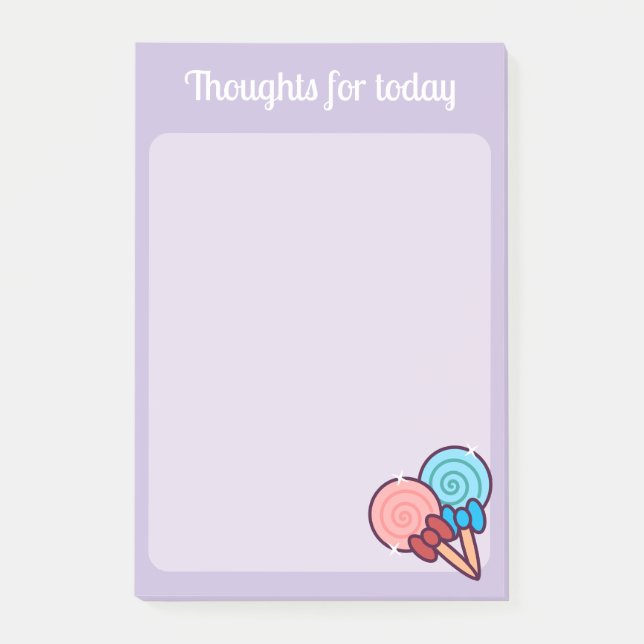 Bloco De Notas Pirulitos de Doces Kawaii (Frente)