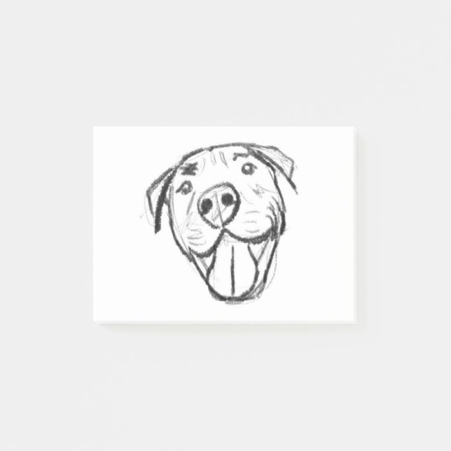 Bloco De Notas pit bull sorridente digital desenhado à mão (Frente)