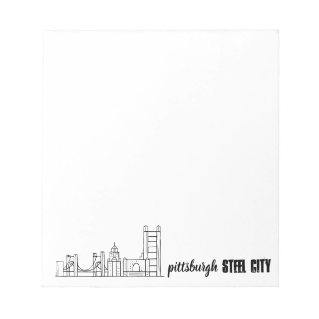 Bloco De Notas Pittsburgh Skyline (Frente)