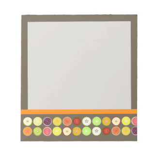 Bloco De Notas PixDezines suco de fruta retrô/cor de fundo diy