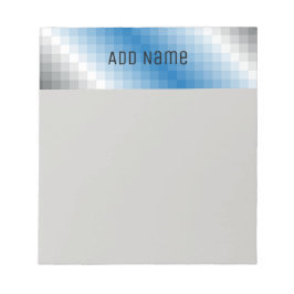 Bloco De Notas Píxel de Cinza Azul - Pad de Nota Personalizada 5,